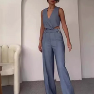 Schlichte Schnalle Weste & Hose Anzug Set