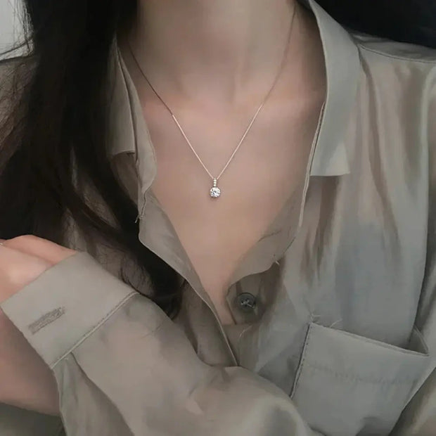 WW | Sterling Silber Runde Zirkon Kette