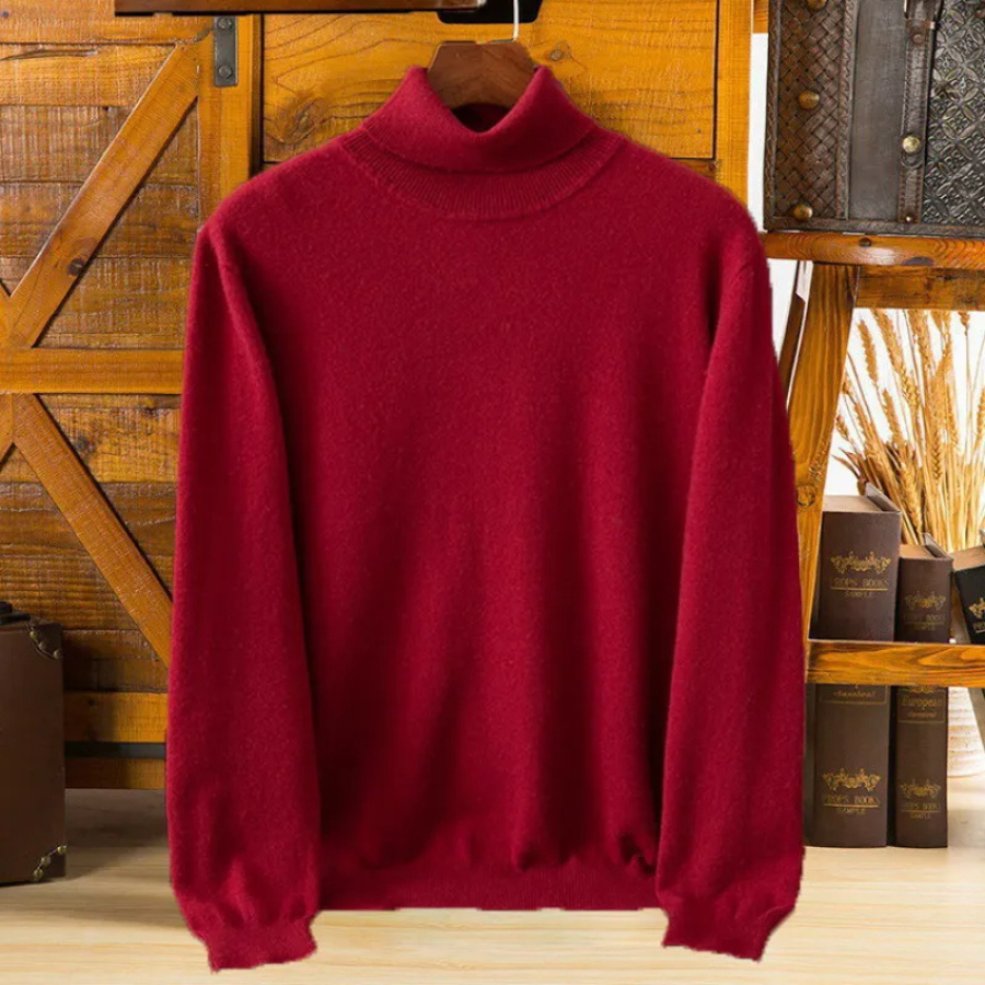 WW | Herren Wollpullover Mit Rollkragen Und Schlankem Design
