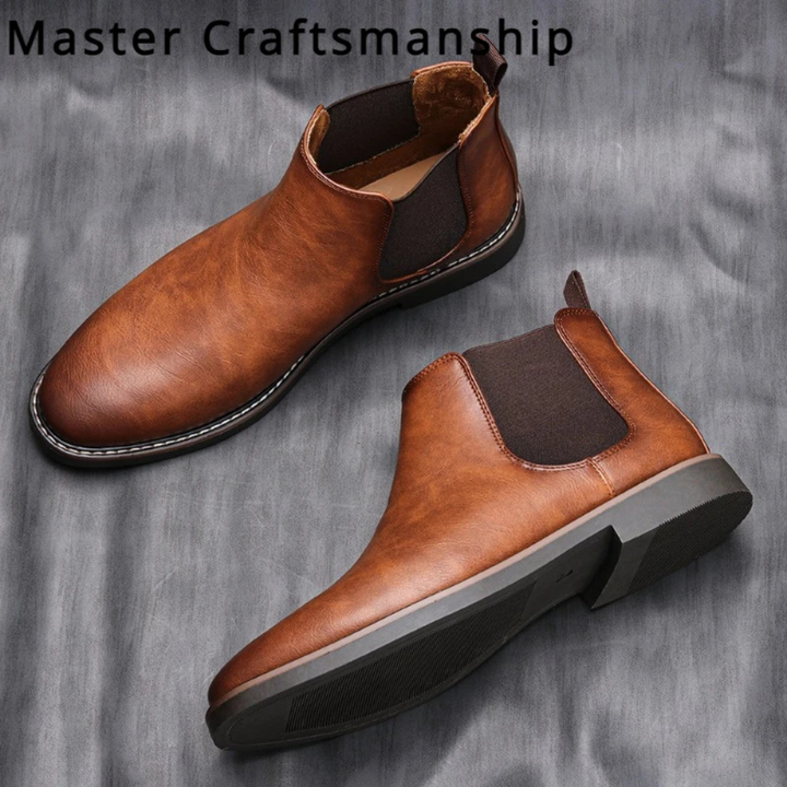 W&W Mode | Klassische Herrenschuhe Stiefel Im Chelsea Stil Aus Leder