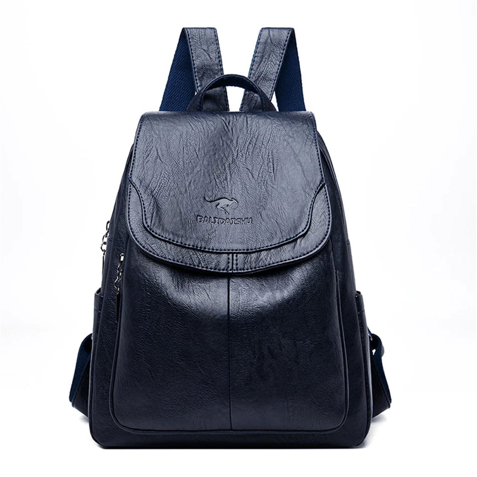 W&W Mode | Stylischer Leder-Rucksack mit Diebstahlschutz für Frauen