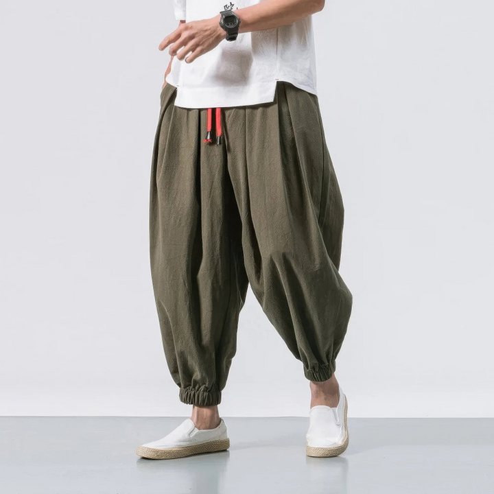 W&W Mode | Herren Leinen Lockere Harembroek Bequeme Sommerhose Für Männer