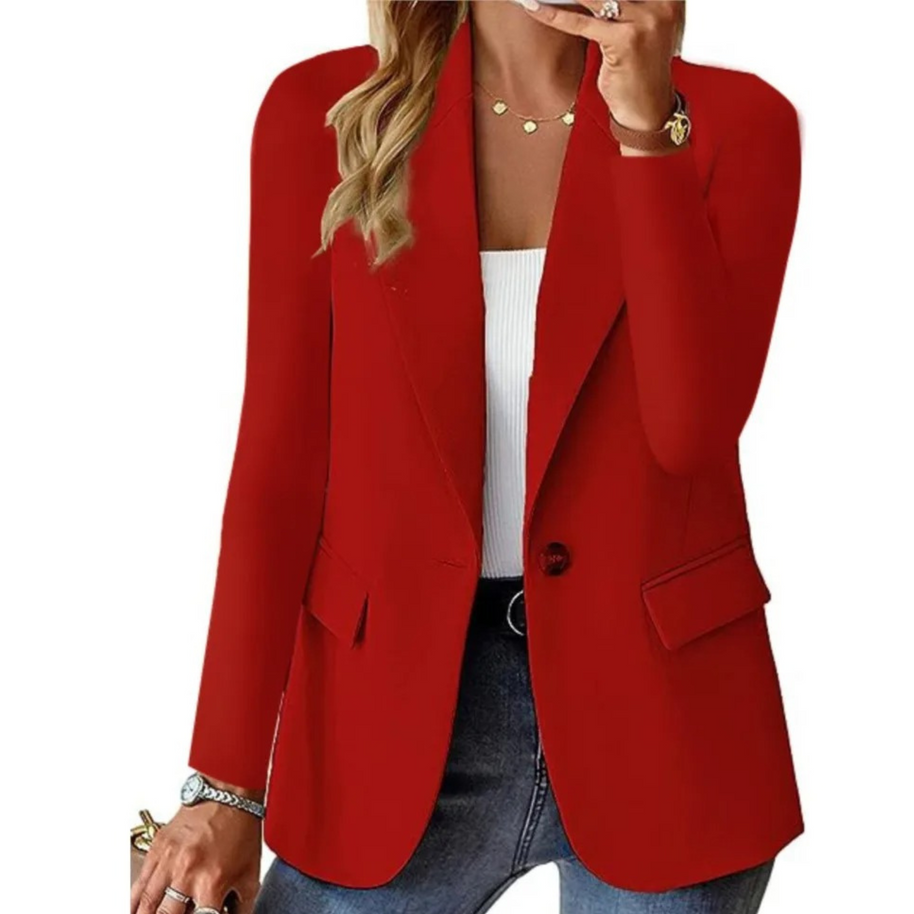 WW | lässig enge langärmlige Jacke mit Schnalle, Damen Blazer