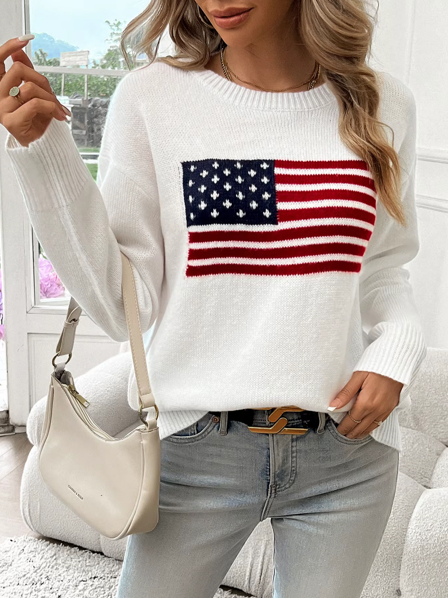 WW | Baumwollstrickpullover Mit Rundhalsausschnitt