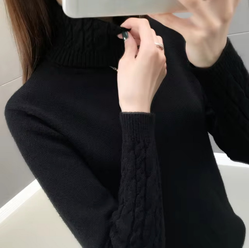 WW | Klassischer Rollkragenpullover Aus Wolle Für Damen