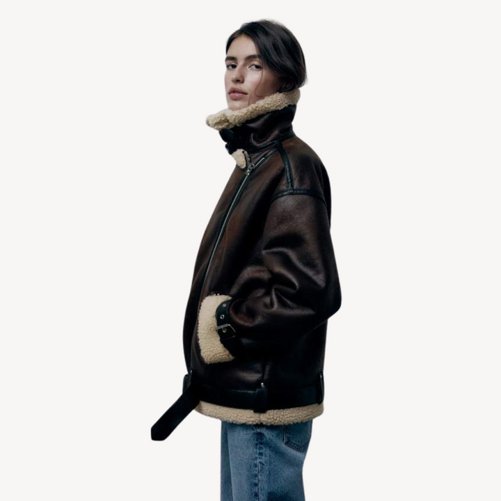W&W Mode | Shearling Bikerjacke für Frauen