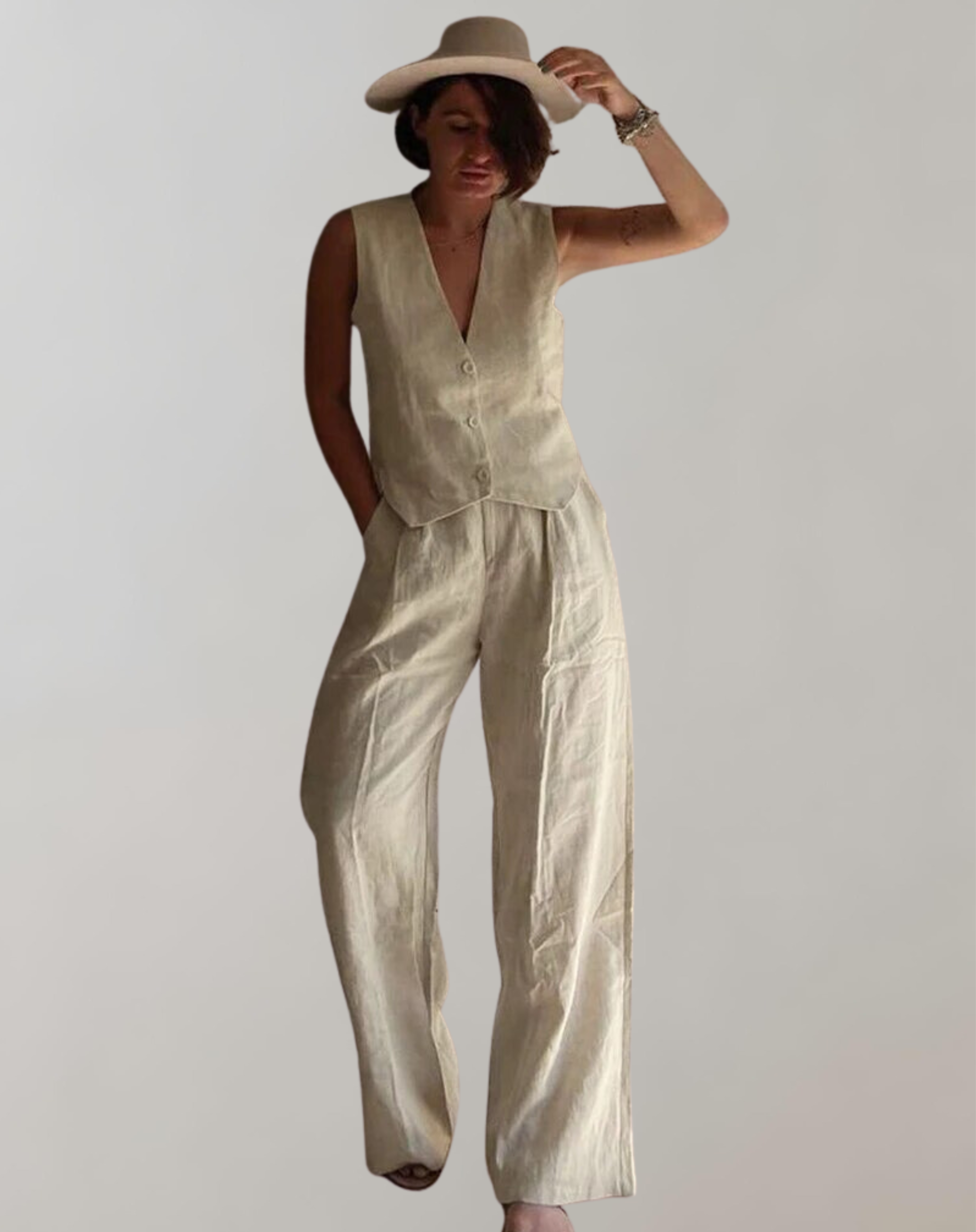 WW -  Tank-Top und High-Waist-Hosen