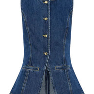 WW | Denim Prinzessnähte Tasche Weste Top