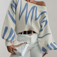 WW - Print Laternenärmel Off-Shoulder
