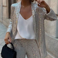WW | Trendiges Design - High-Waist-Paillettenanzug