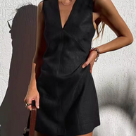 WW | Mini Kleid Ohne Ärmel aus Leinen