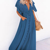 WW | Stil Maxi Kleid mit Flatterärmeln für Frauen