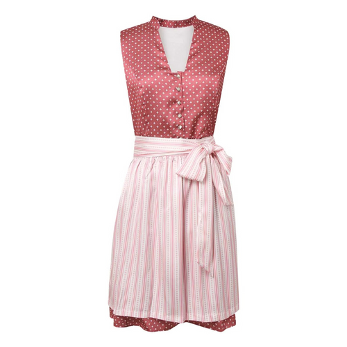 Damen traditionelles Outfit in Rot-Rosa