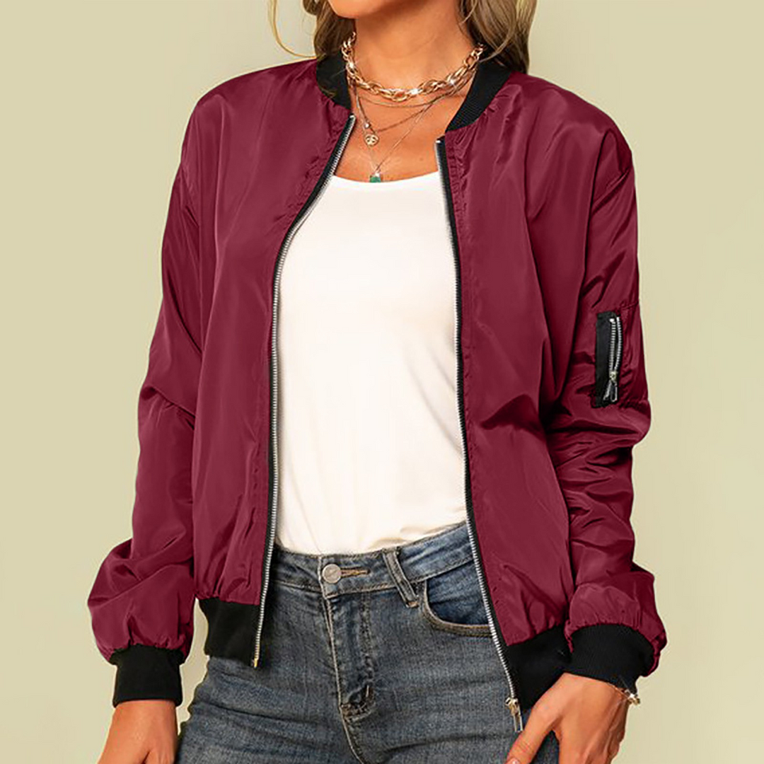 W&W Mode | Leichtgewicht Bomberjacke Damen, Bomberjacke Mit Reißverschluss