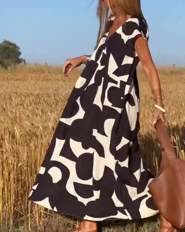 WW | Damen Bedrucktes Langes Kleid