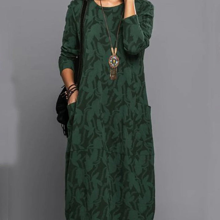 Damenkleid mit langen Ärmeln und Vintage-Design