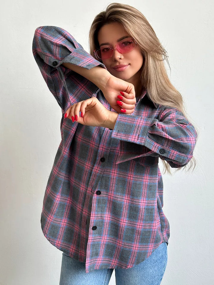 W&W Mode | kariertes Flanellhemd für Frauen