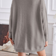 WW Halb-Turtleneck mittellanger Schlitzpullover