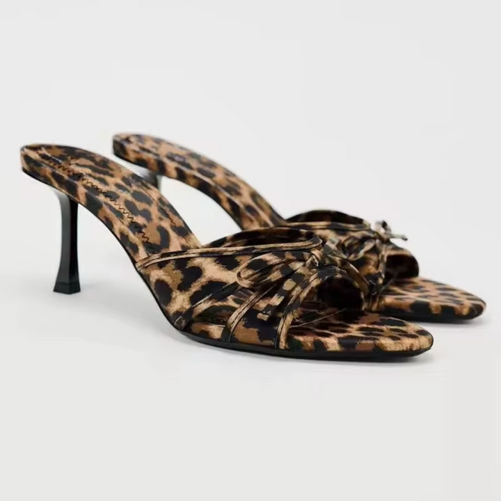 W&W Mode | High-Heeled Slippers mit Leopardenmuster