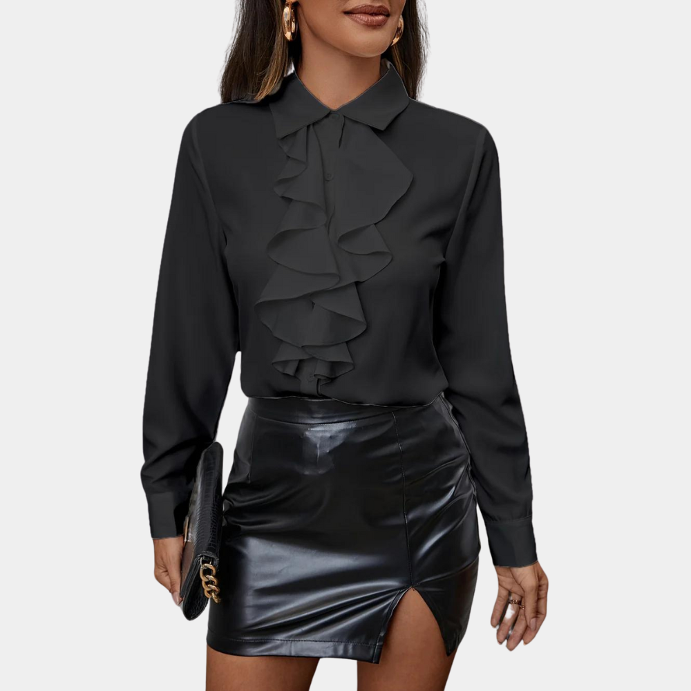 WW | Elegante Damenbluse Mit Rüschen Schicke Hemd Stil Frauen