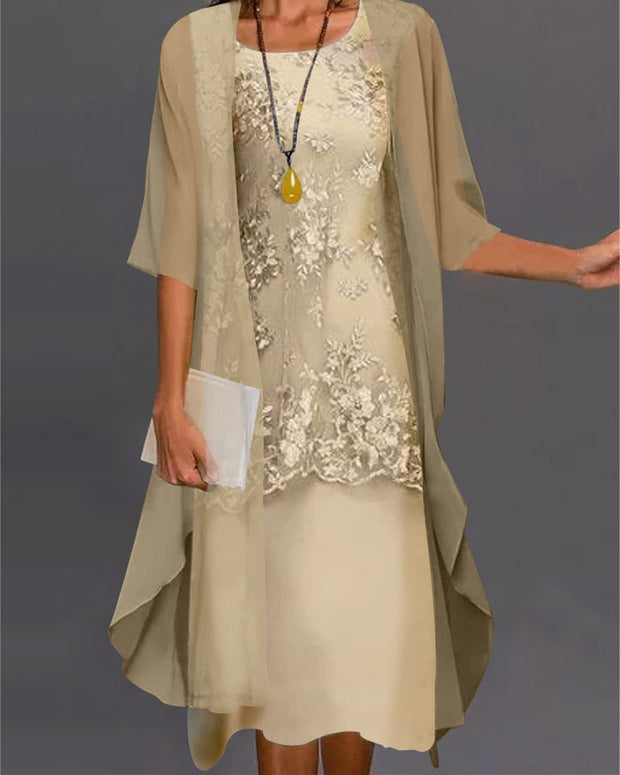 WW | Zweiteiliges Chiffon Kleid
