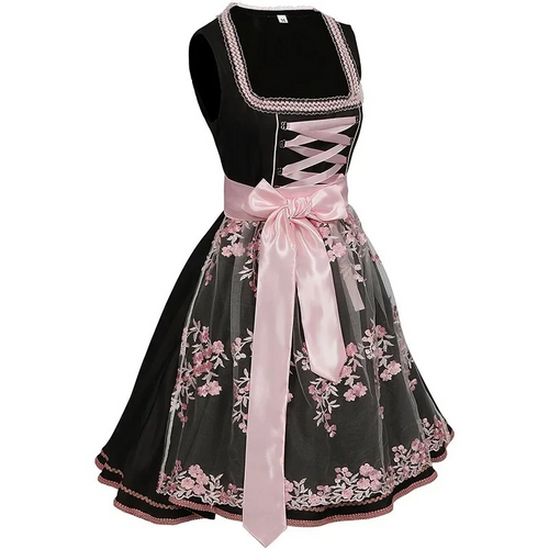 W&W Mode | Damen Traditionelles Kleid mit Blumenstickerei