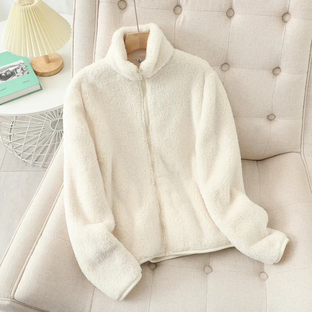 WW - Zacht Sherpa Jasje met Ritssluiting en Hoge Kraag, Fleece Vest