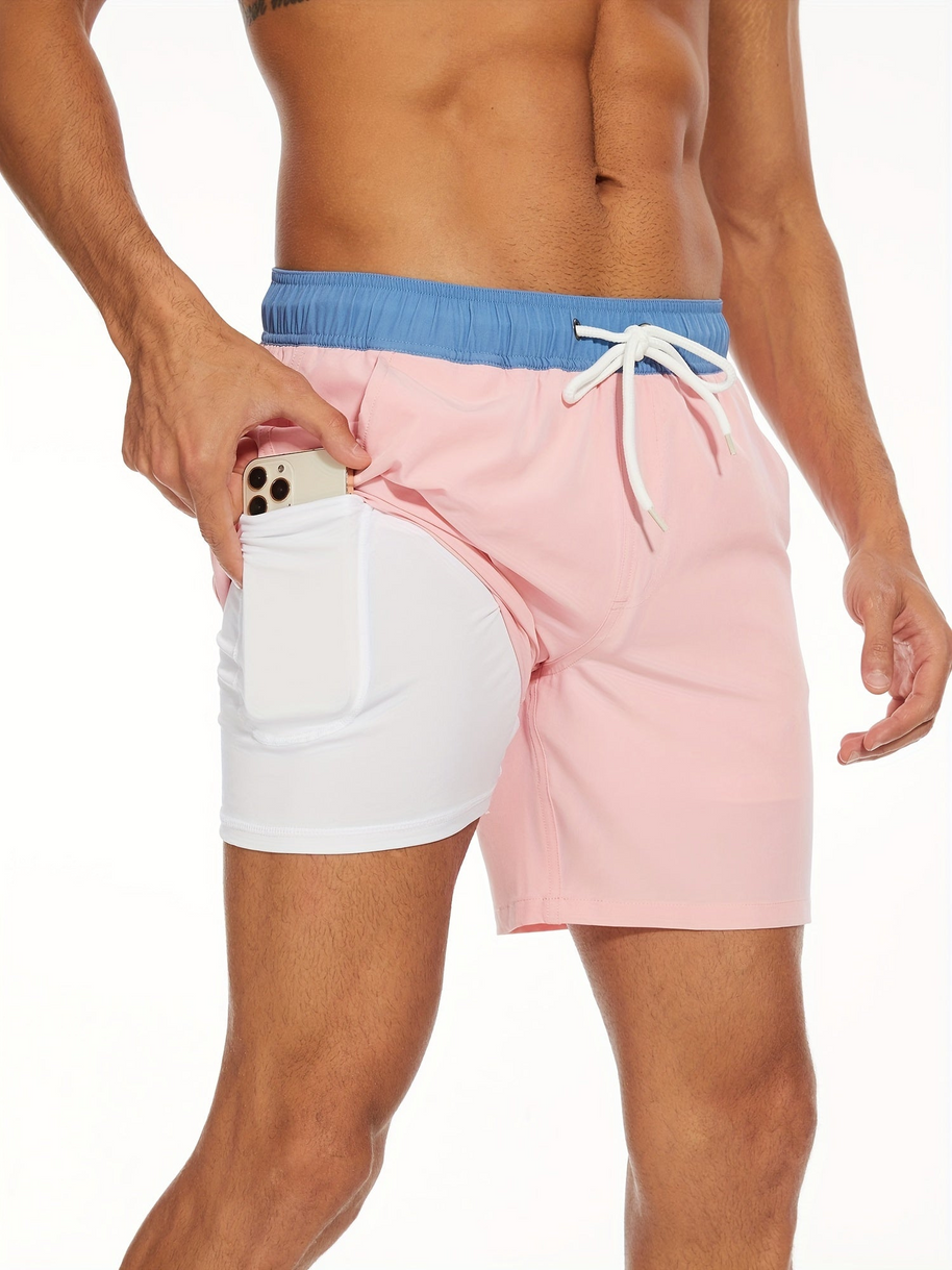 WW | Schnell Trocknende Herren Badehose Doppelschicht Design