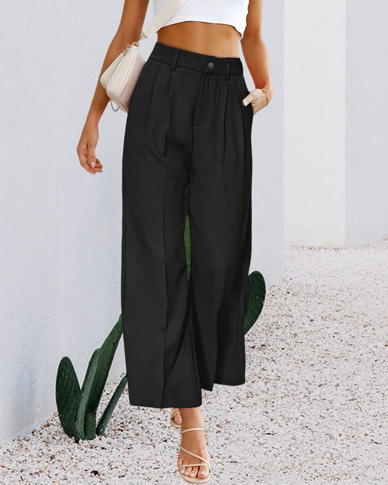 WW | Elegante Hochtaillierte Hose mit Weitem Bein