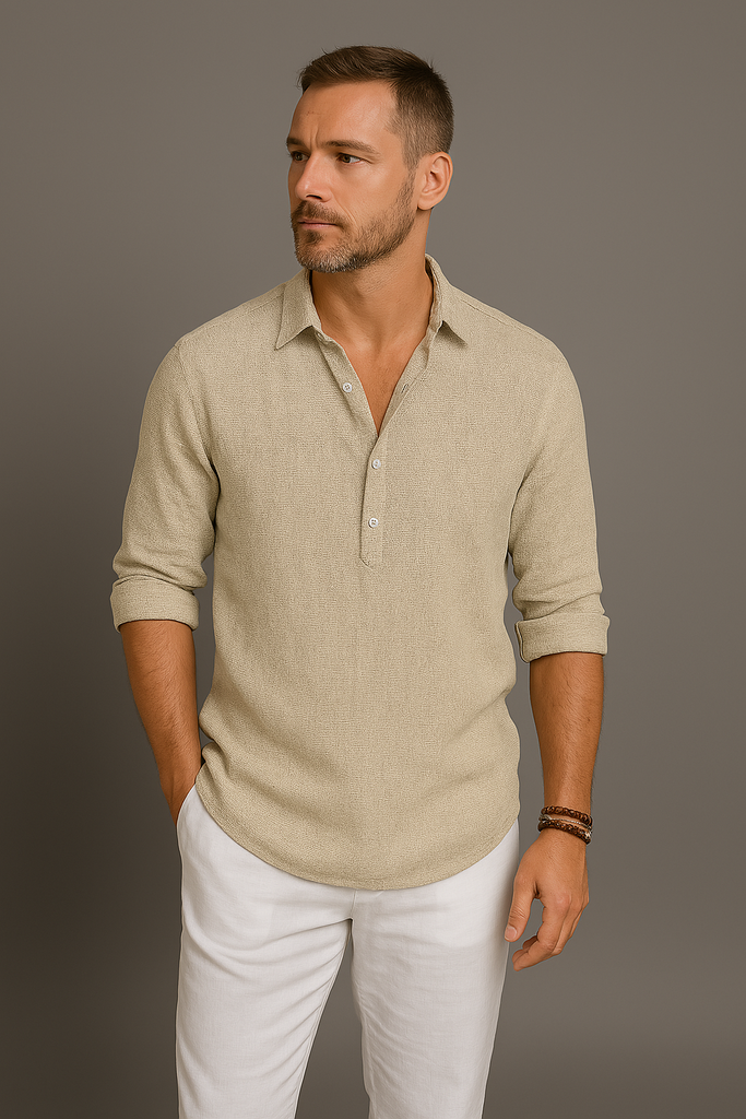 WW | Leinen Herrenpolo