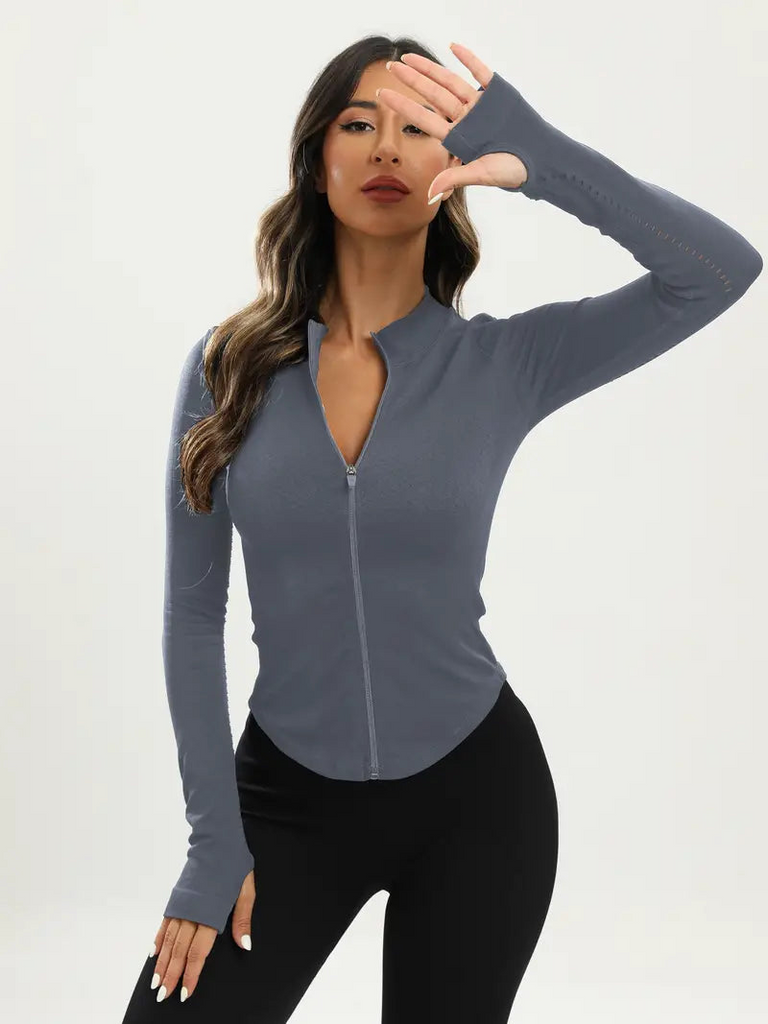 WW | Schwarze Damen Yoga & Pilates Jacke Slim Fit Und Bequem