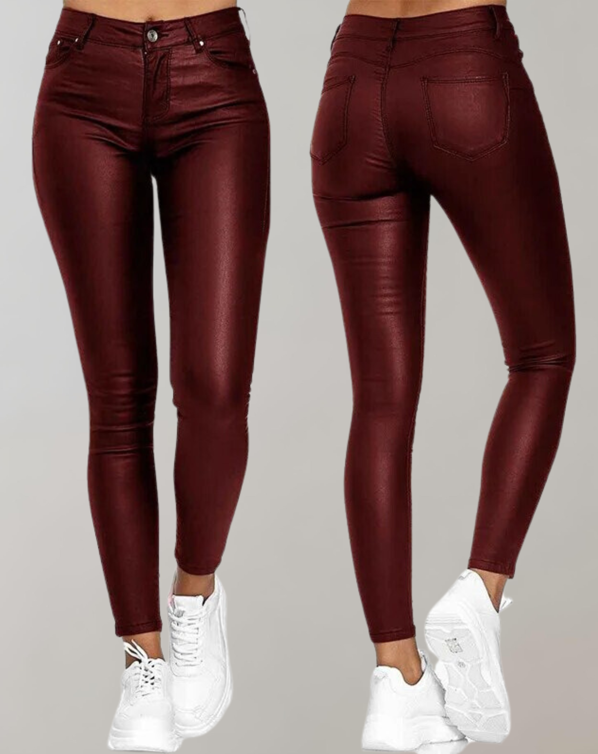 WW - Damen PU-Lederhose Schwarze