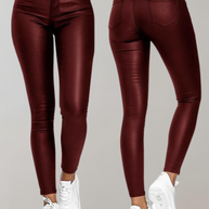 WW - Damen PU-Lederhose Schwarze