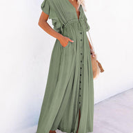 WW | Stilvolles Maxikleid mit Flatterärmeln für Frauen