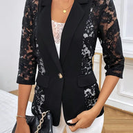 WW | Einreihiger Blazer mit Spitzen Details