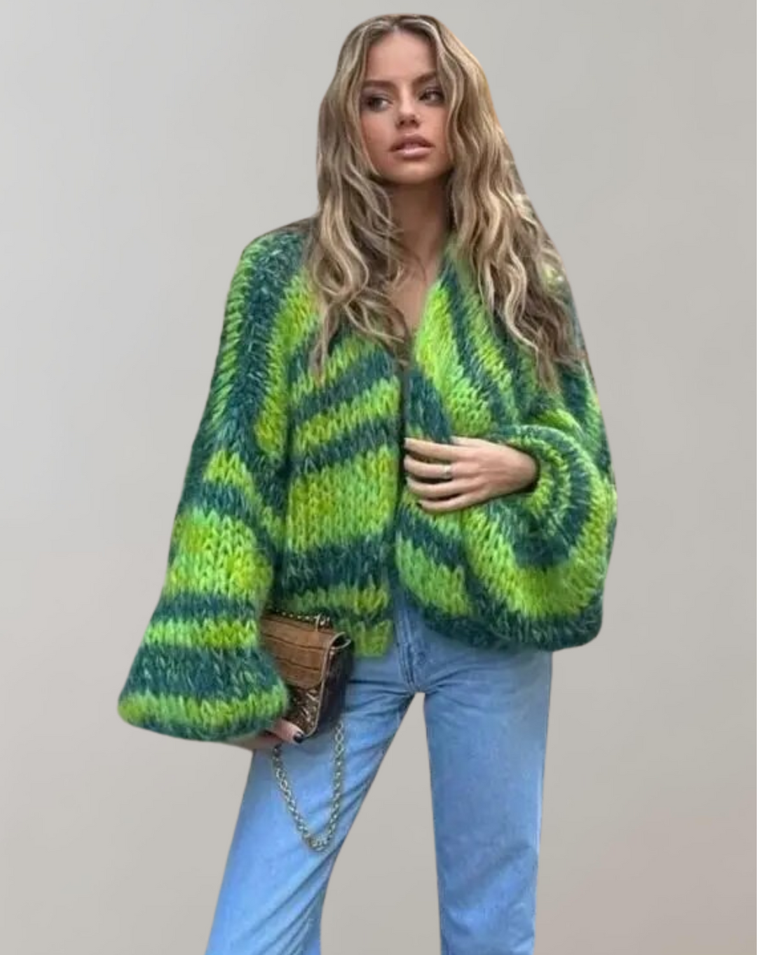 W&W Mode | Übergroße Und Bunte Strickjacke