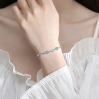 WW | 925 Sterling Silber Herzförmige Halskette Armband Satz Für Damen