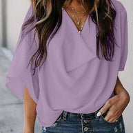 WW | Lässige Bluse mit V-Ausschnitt für Frauen