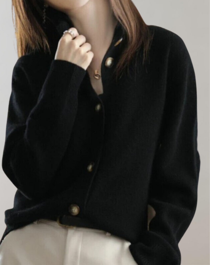 WW | Eleganter Einreihiger Strickpulli