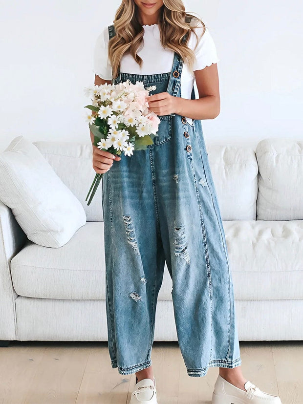 WW | Ärmelloser Lockere Denim Overall