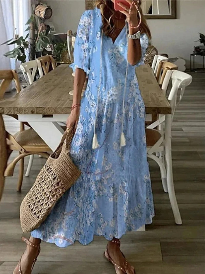 W&W Mode | Sommer Midi Kleid Mit Licht Design
