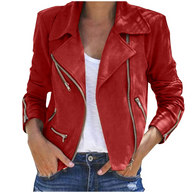WW | Vintage Lederjacke mit Reißverschluss für Frauen