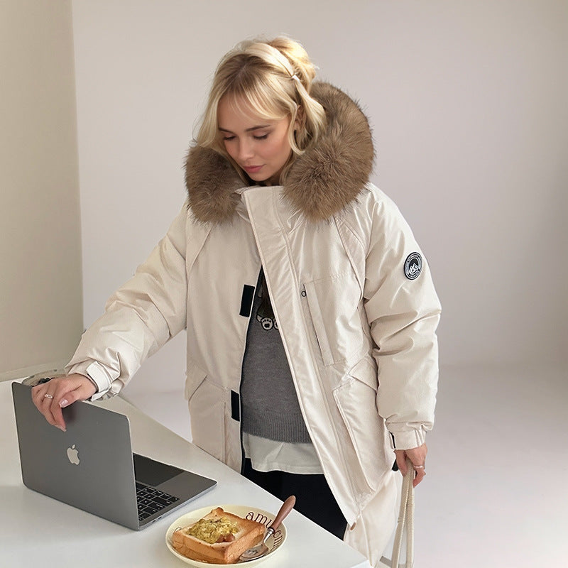 WW | Niedliche Kurze Workwear Parka mit Fellkragen