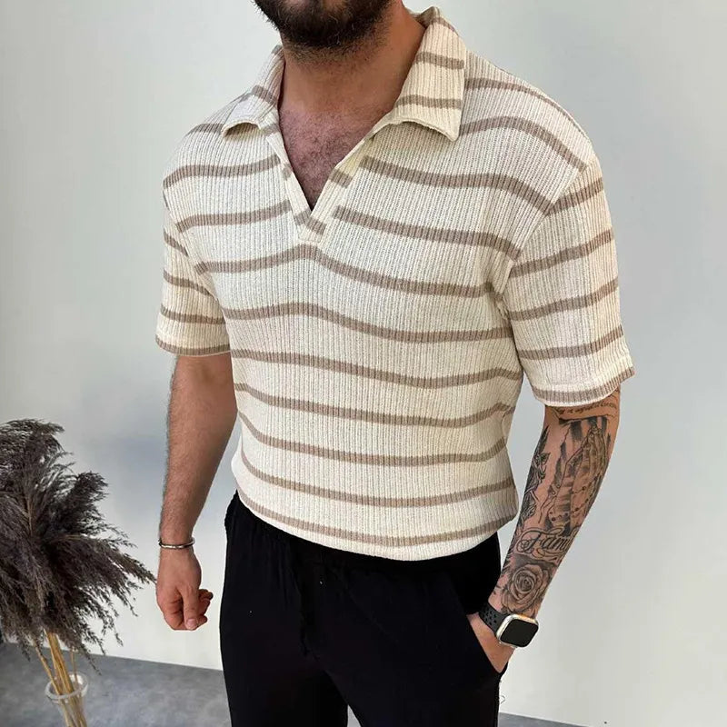 WW | Gestreiftes T-Shirt Für Herren Kurze Ärmel