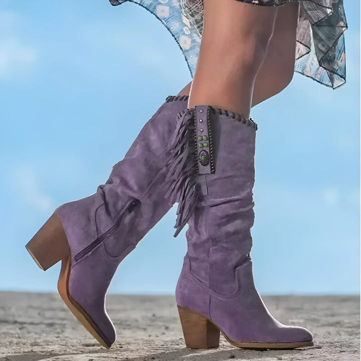 W&W Mode |Echte Cowboy-Stiefel aus textillem Material