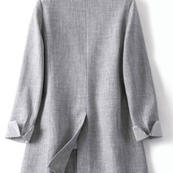 WW | Langer Damen Blazer mit Gestreiftem Futter und Aufgeschlagenen Manschetten