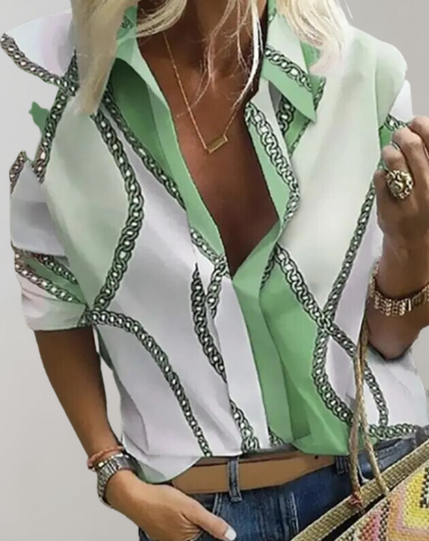 WW | Seidenbluse mit Kettenmuster für Damen