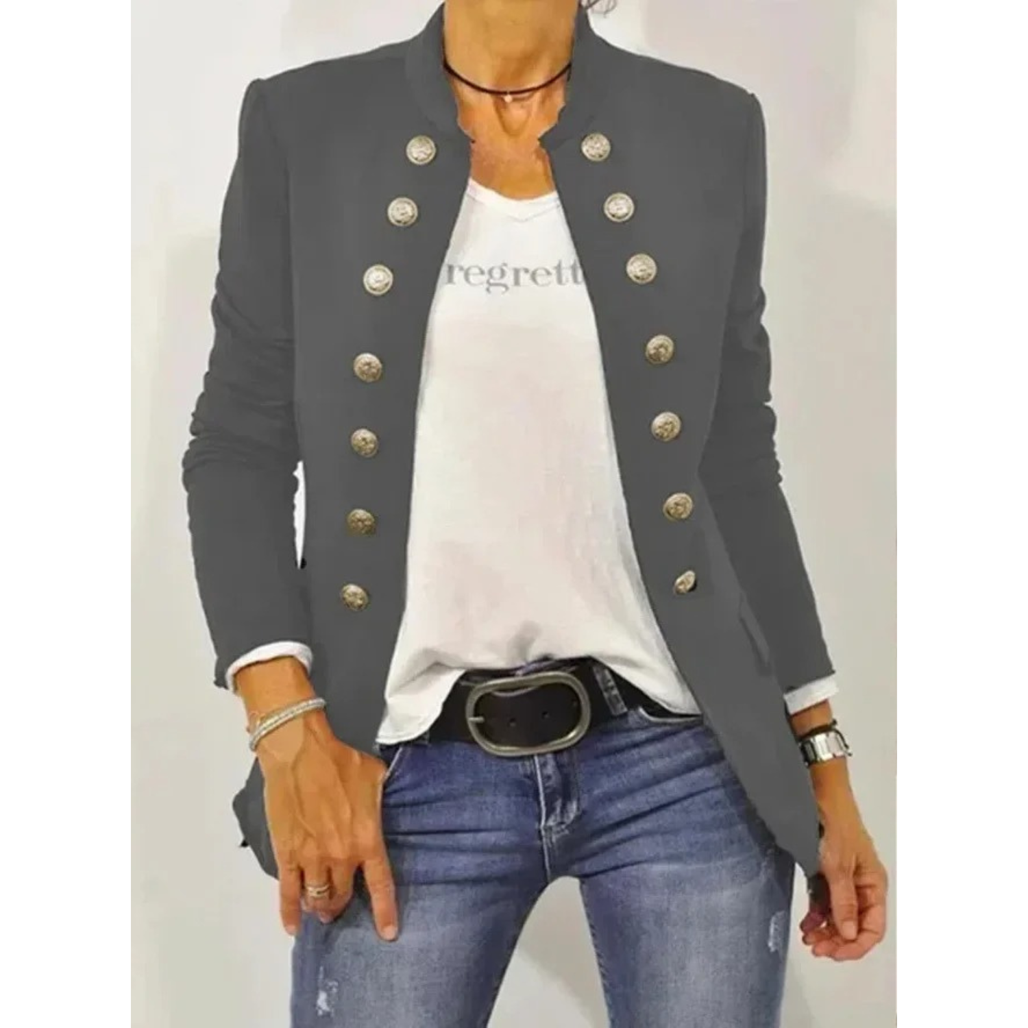WW – langärmliger schwarzer Damenblazer