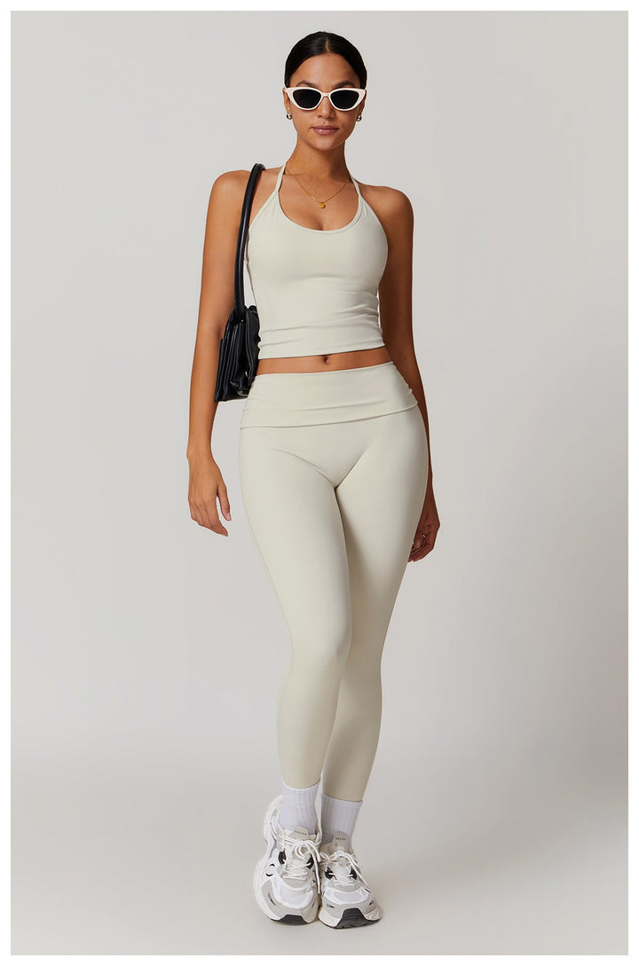 W&W Mode | Trendige Fitness Schnell-Trocknend Yoga-Hose mit Falten