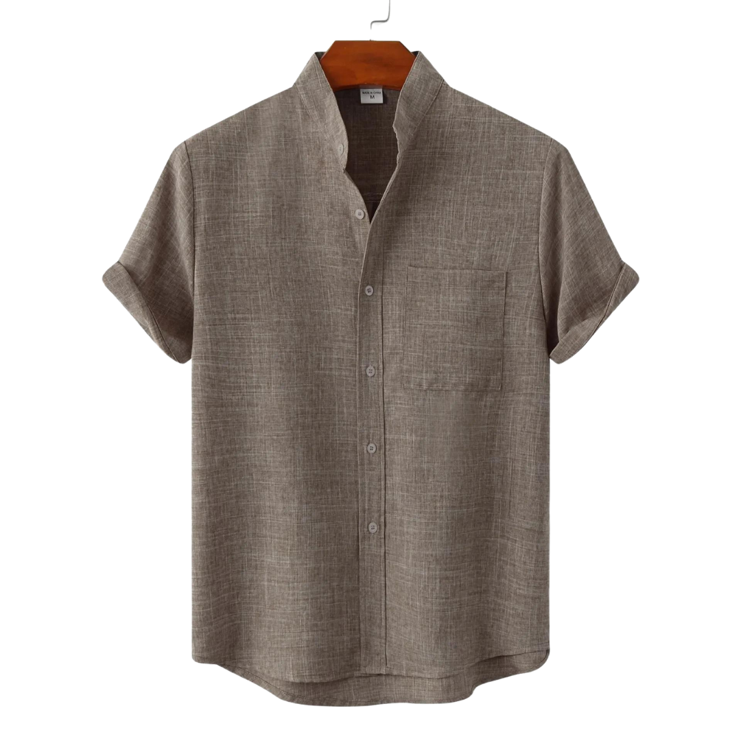 W&W Mode Leinen T-Shirt - Boho - Einfarbig Schmale Passform